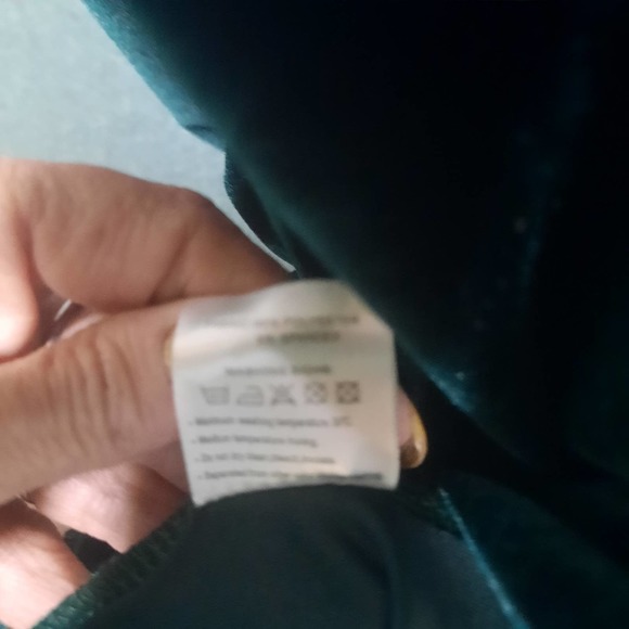 NWT Urban Coco Green Velour Long sleeve empire waist Maxi Christmas Gown Dress 8 - Picture 6 of 9